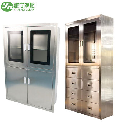 Медицинский шкаф из нержавеющей стали 304 со стеклянной дверью и влагозащитой для хранения медикаментов в больнице