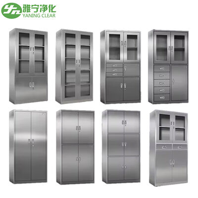 Медицинский шкаф из нержавеющей стали 304 с встроенным отвержденным стеклянным окном и влагостойкой конструкцией для медицинских учреждений